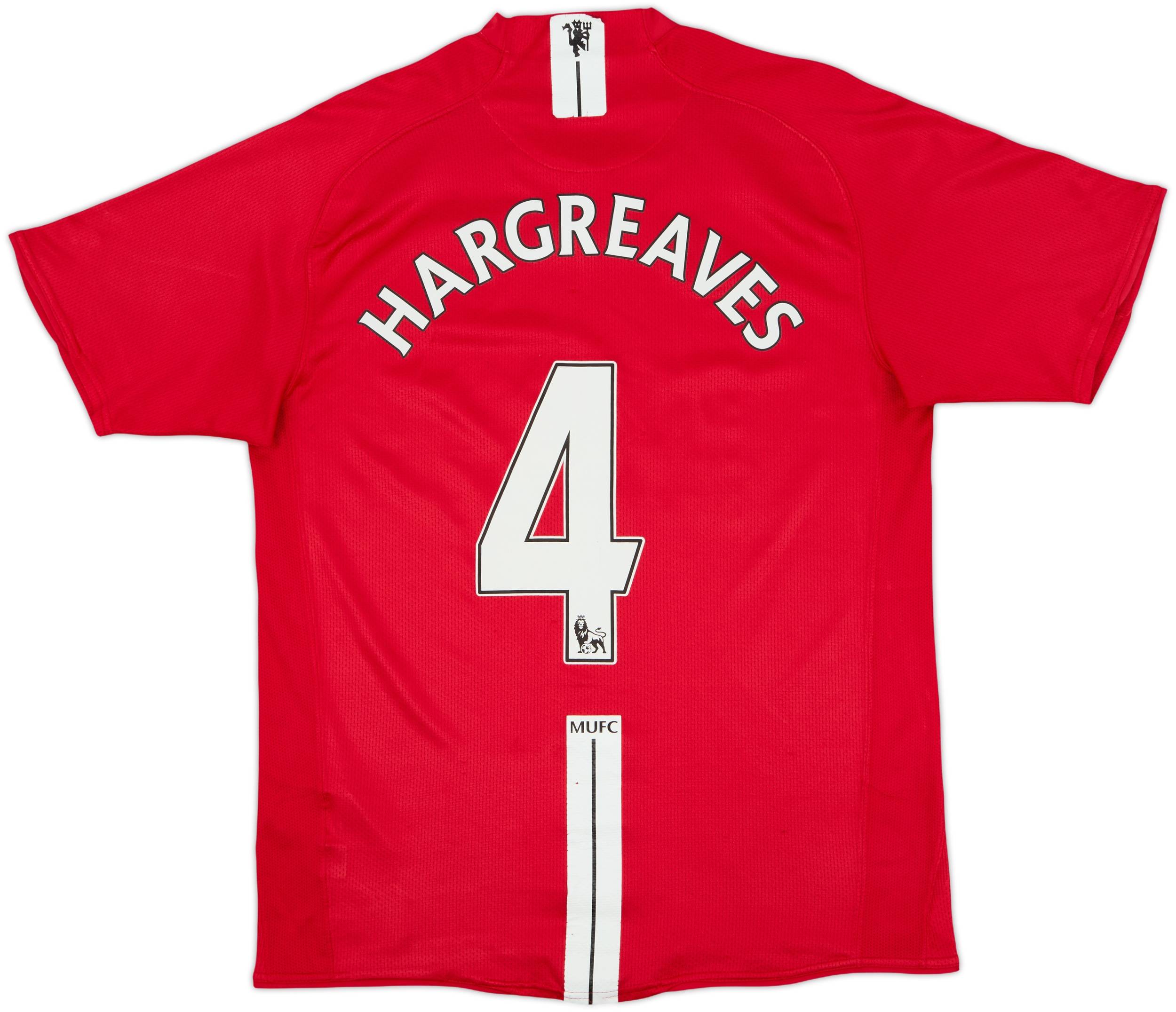 2007-09 Manchester United Home Shirt Hargreaves #4 (M)