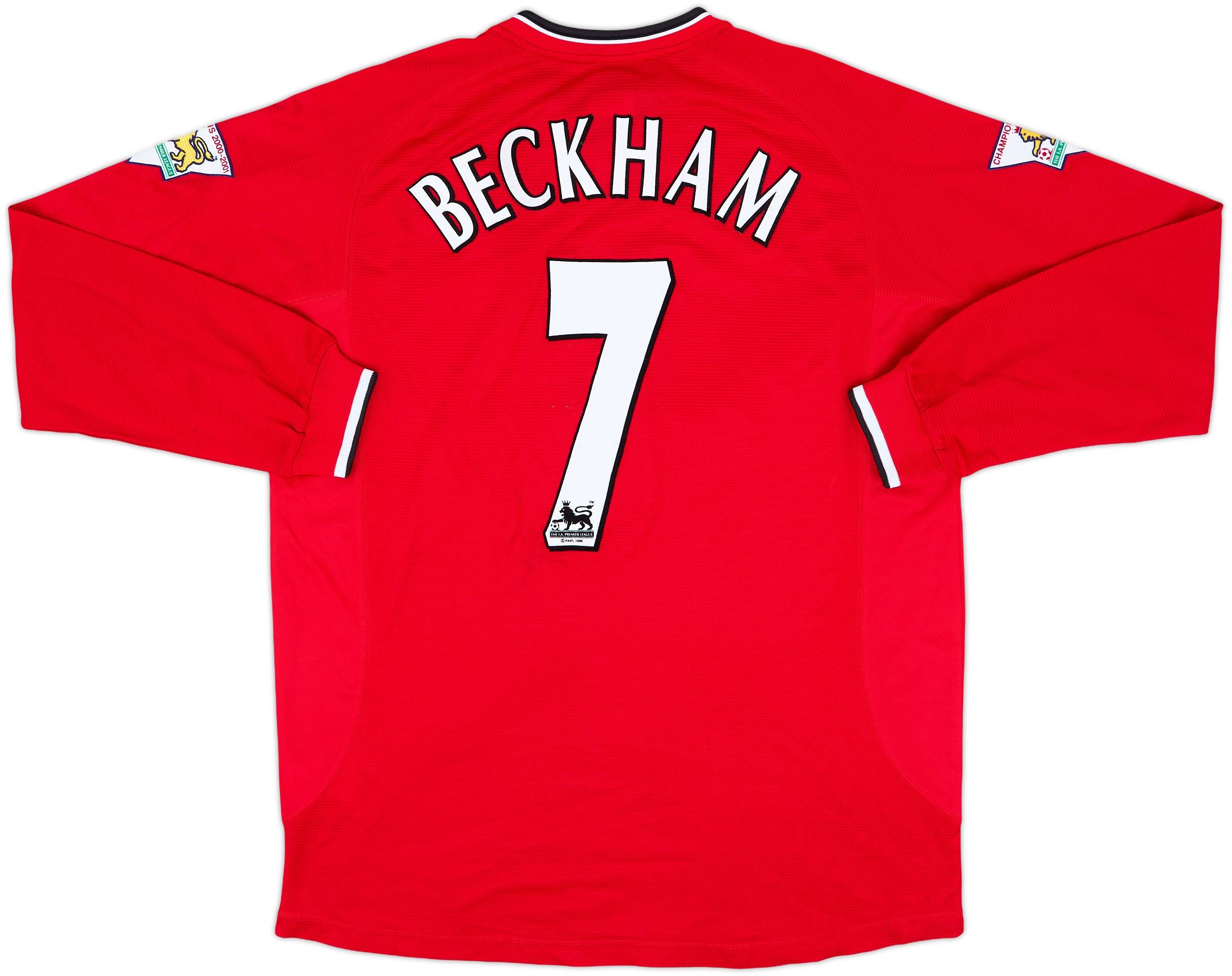 2000-02 Manchester United Home L/S Shirt Beckham #7 (XL)