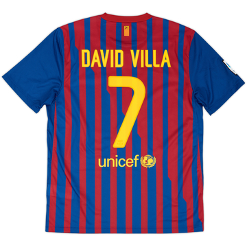 2011-12 Barcelona Maillot Domicile David Villa #7 - 9/10 - (L)