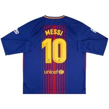 2017-18 Barcelona Maillot Domicile Manches Longues Messi #10 - 8/10 - (XXL)