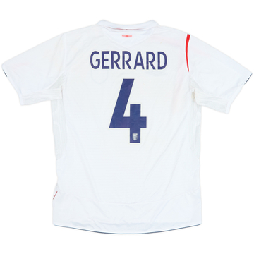 2005-07 England Maillot Domicile Gerrard #4 - 6/10 - (L)