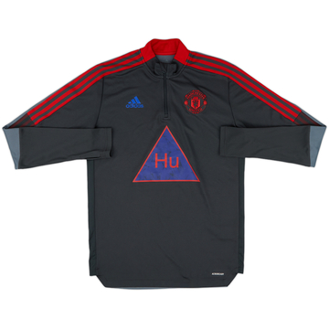 2020-21 Manchester United adidas Humanrace Haut d'entraînement 1/4 zip - 8/10 - (M)