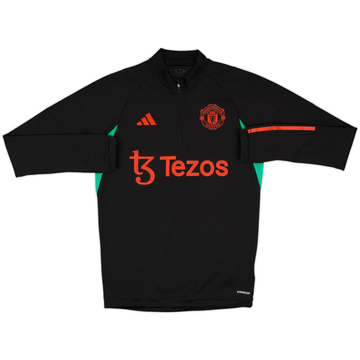 2023-24 Manchester United adidas Haut d'entraînement 1/4 zip - 8/10 - (S)
