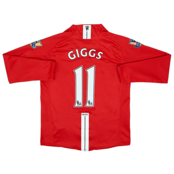2007-09 Manchester United Maillot Domicile Manches Longues Giggs #11 - 7/10 - (S)