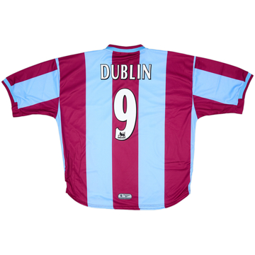 1999-00 Aston Villa Maillot domicile Dublin #9 (XL)