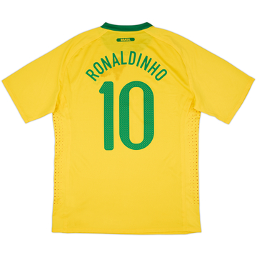 2010-11 Brazil Maillot domicile version joueur Ronaldinho #10 (XL)