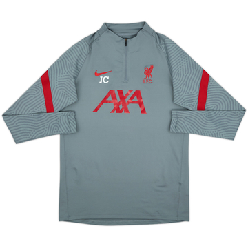 2020-21 Liverpool édition Staff Nike Haut d'entraînement 1/4 de zip JC - 7/10 - (M)