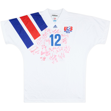 1992-94 USA Maillot domicile version match signé par l'équipe #12