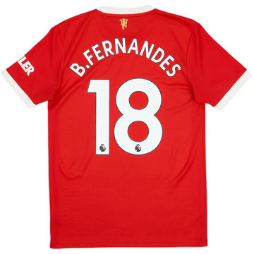 2021-22 Manchester United Maillot domicile B.Fernandes #18 - 9/10 - (S)