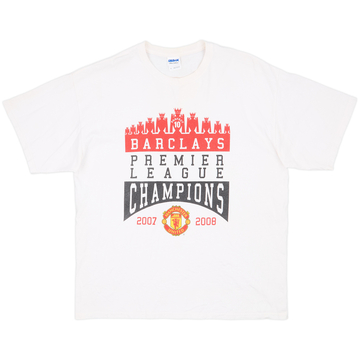 2007-08 Manchester United T-shirt graphique 'Champions' - 7/10 - (XL)