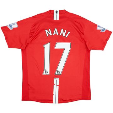 2007-09 Manchester United Maillot Domicile Nani #17 - 5/10 - (L)