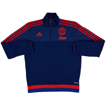 2015-16 Manchester United adidas Haut d'entraînement 1/4 zip - 8/10 - (M)