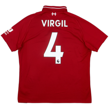 2018-19 Liverpool Maillot Domicile Virgil #4 - 6/10 - (M)