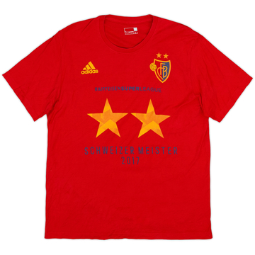 2016-17 FC Basel adidas 'Swiss Champions' T-shirt en coton - 10/10 - (L)