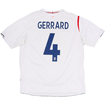 2005-07 England Maillot Domicile Gerrard #4 - 6/10 - (XXL)