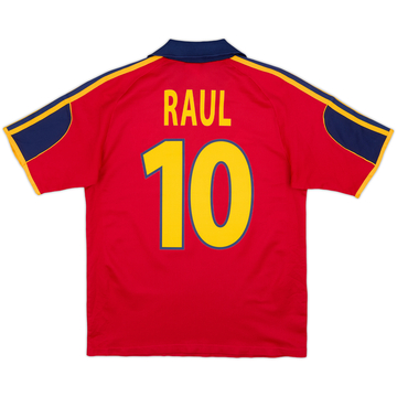 1999-02 Espagne Maillot Domicile Raul #10 - 9/10 - (XL.Boys)