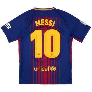 2017-18 Barcelona Maillot Domicile Messi #10 - 5/10 - (S)