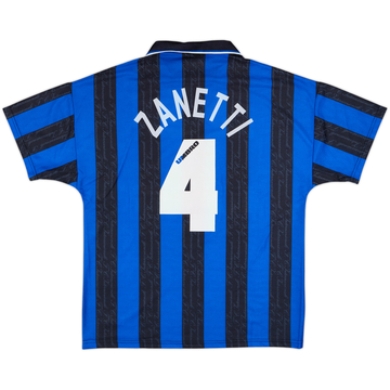 1996-97 Inter Milan Maillot Domicile Zanetti #4 - 8/10 - (L)