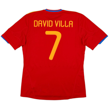 2009-10 Espagne Maillot domicile Vainqueurs de la Coupe du Monde David Villa #7 (L)
