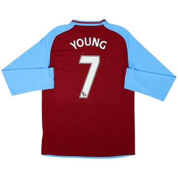 2009-10 Aston Villa Maillot Domicile ML Young #7 - 5/10 - (M)