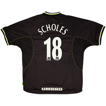 1998-99 Manchester United Maillot Third Scholes #18 - 8/10 - (XXL)