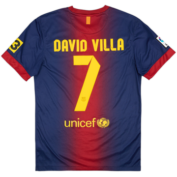2012-13 Barcelona Maillot Domicile David Villa #7 - 8/10 - (S)