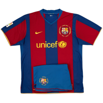 2007-08 Barcelona Kit domicile complet Ronaldinho #10 - 6/10 - (L)