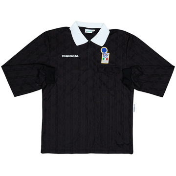 1990s Italy FIGC Diadora Maillot arbitre ML - 8/10 - (L)
