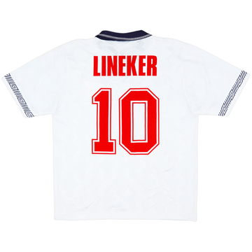 1990-92 England Maillot Domicile Lineker #10 - 9/10 - (L)