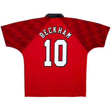 1996-98 Manchester United Maillot Domicile Beckham #10 - 7/10 - (XL)