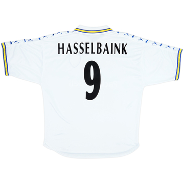 1998-00 Leeds United Maillot Domicile Hasselbaink #9 - 8/10 - (XL)