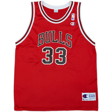 1995-98 Chicago Bulls Pippen #33 Champion Maillot extérieur - 6/10 - (XL.Boys)