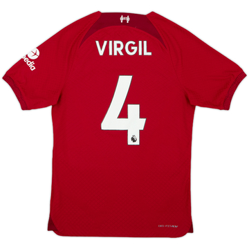 2022-23 Liverpool Maillot Domicile Authentique Virgil #4 - 8/10 - (S)