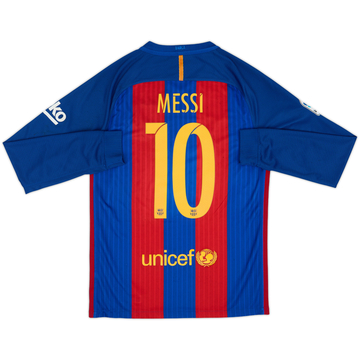 2016-17 Barcelona Maillot Domicile ML Messi #10 - 8/10 - (S)
