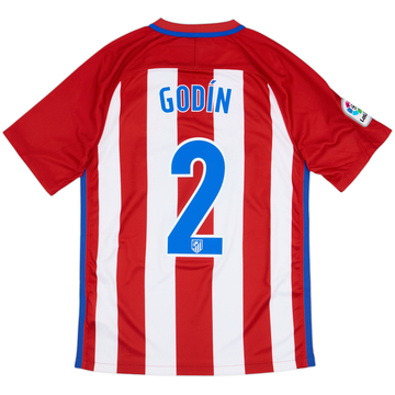 2016-17 Atletico Madrid Maillot domicile Godin #2 - 6/10 - (S)