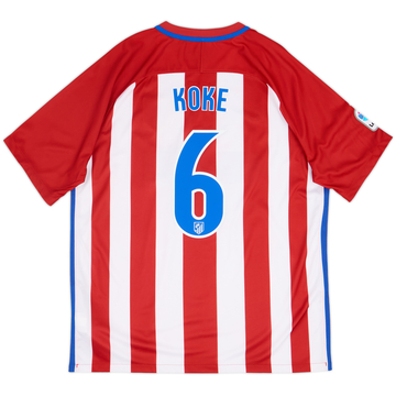 2016-17 Atletico Madrid Maillot Domicile Koke #6 - 6/10 - (XL)