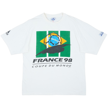 1998 Brazil adidas 'Coupe du Monde' T-shirt coton - 8/10 - (XL)