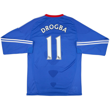 2010-11 Chelsea Domicile Maillot ML Drogba #11 - 8/10 - (M)