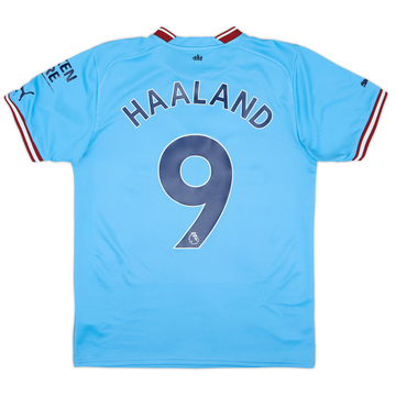 2022-23 Manchester City Maillot Domicile Haaland #9 - 8/10 - (S)