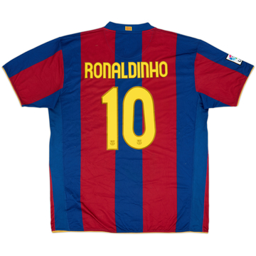 2007-08 Barcelona Maillot Domicile Ronaldinho #10 - 5/10 - (XXL)