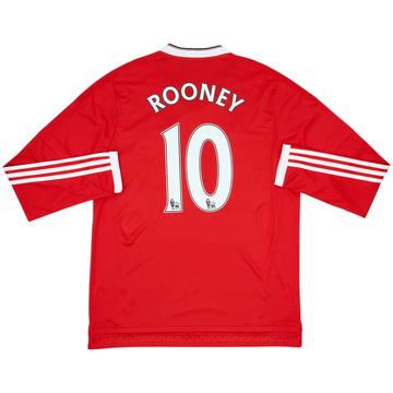 2015-16 Manchester United Maillot Domicile L/S Rooney #10 - 8/10 - (L)