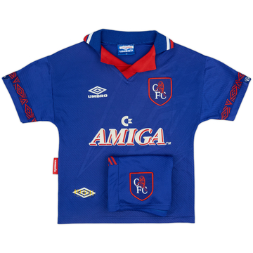 1993-94 Chelsea Maillot domicile et short - 8/10 - (L Garçons)