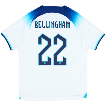 2022-23 England Maillot Domicile Authentique Bellingham #22 - 9/10 - (L)