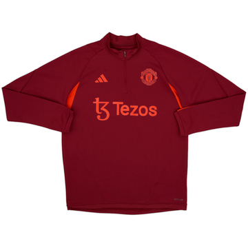 2023-24 Manchester United adidas Haut d'entraînement 1/4 Zip - 10/10 - (L)