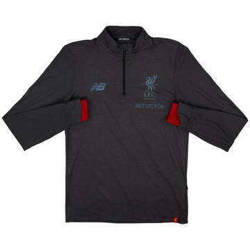 2017-18 Liverpool New Balance Haut d'entraînement 1/4 de zip - 9/10 - (S)