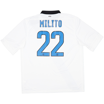 2011-12 Inter Milan Maillot extérieur Milito #22 (XL)