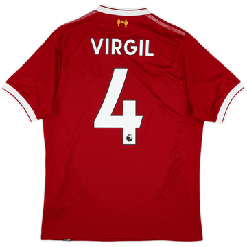 2017-18 Liverpool 125 ans Maillot Domicile Virgil #4 - 6/10 - (S)