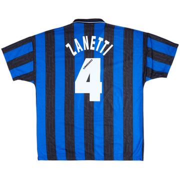 1996-97 Inter Milan Maillot Domicile Zanetti #4 - 8/10 - (XL)