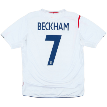 2005-07 England Maillot Domicile Beckham #7 - 5/10 - (L)