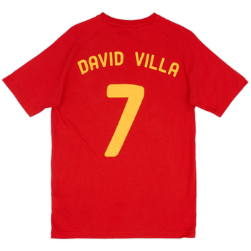 2007-09 Espagne adidas T-shirt en coton David Villa #7 - 8/10 - (S)